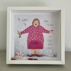 Bild    25cm x 25cm   "Mein perfekter Tag: keine Termine und leicht einen sitzen"