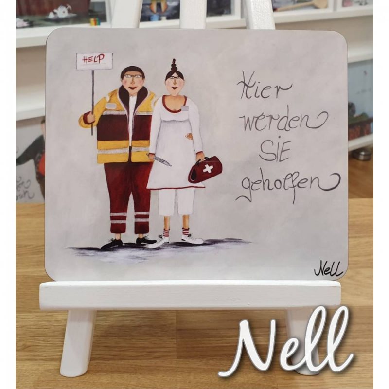 Da Werden Sie Geholfen Werbung Frühstücksbrettchen " Hier werden Sie geholfen" - Bilder von Nell