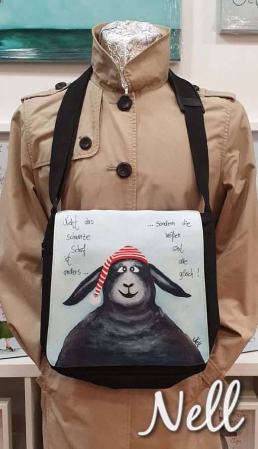 Tasche/Umhängetasche  (klein)  "Nicht das schwarze Schaf ist anders...sondern die weißen sind alle gleich!"