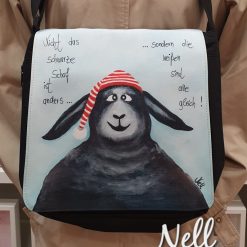 Tasche/Umhängetasche  (groß)  "Nicht das schwarze Schaf ist anders...sondern die weißen sind alle gleich!"