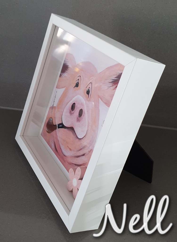 Bild 25cm x 25cm " Ich glaub,mein Schwein pfeift" - Bilder von Nell