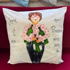 XXL Kissen 60cm x 60cm  "Jugend ist aus...aber Prosecco wäre noch da"