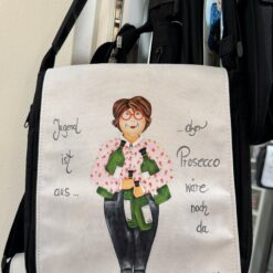 Tasche/Umhängetasche  (groß)  "Jugend ist aus....aber Prosecco wäre noch da"