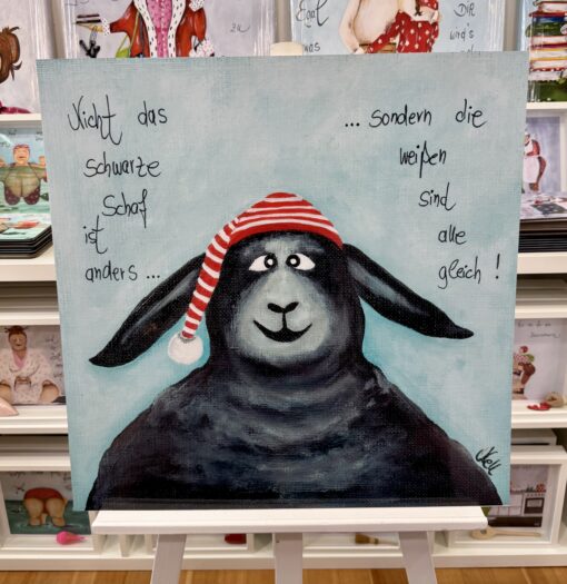 POSTER       " Nicht das schwarze Schaf ist anders.....sondern die weißen sind alle gleich!"     60cm x 60cm