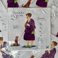 Microfaserputztuch für Brille u. Handy  36cm x 36cm   "Wenn ich meinen Hund frage, wie ich aussehe, sagt er WAU...Deswegen hab ich ihn so lieb"