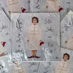 Microfaserputztuch für Brille u. Handy  36cm x 36cm   "Man sagt ja viel zu selten.....Bitte....Danke und FICK DICH!"