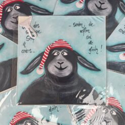 Microfaserputztuch für Brille u. Handy  36cm x 36cm   "Nicht das schwarze Schaf ist anders.....sondern die weißen sind alle gleich!"