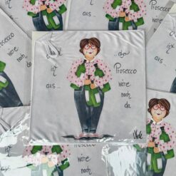 Microfaserputztuch für Brille u. Handy  36cm x 36cm   "Jugend ist aus....aber Prosecco wäre noch da"