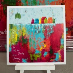 Postkarte      "Leben ist das mit der Freude und den Farben"