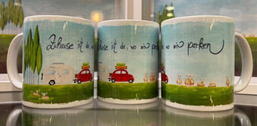 Tasse (Wohnwagen) "Zuhause ist da, wo wir parken"